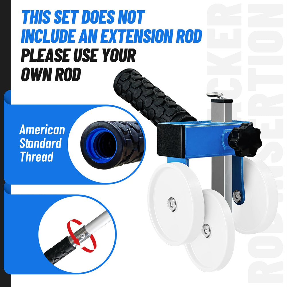 LookFox tool in use with threaded rod allowing standing operation to reduce bending