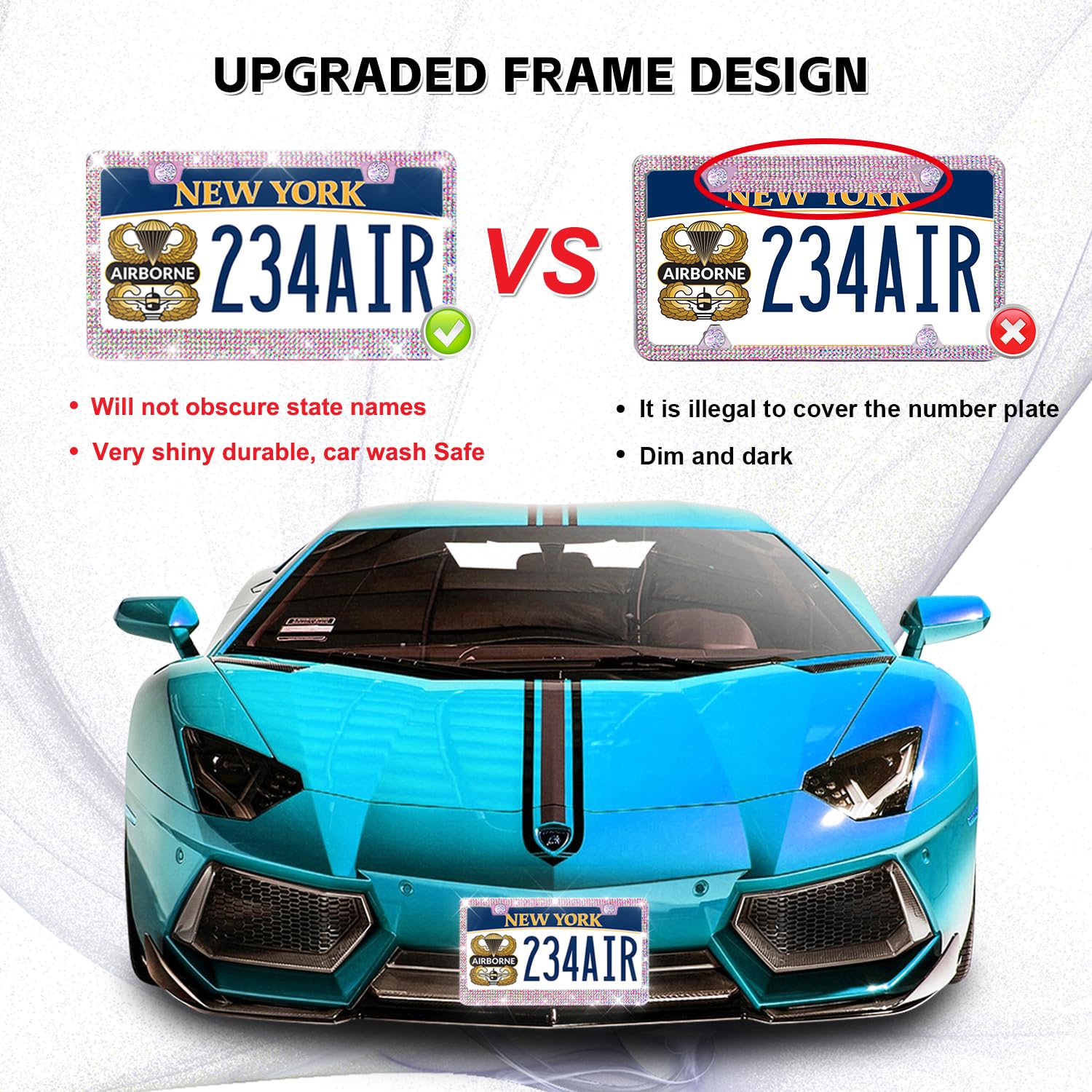Lord Eagle frame installed on sedan front showing stylish exterior upgrade
