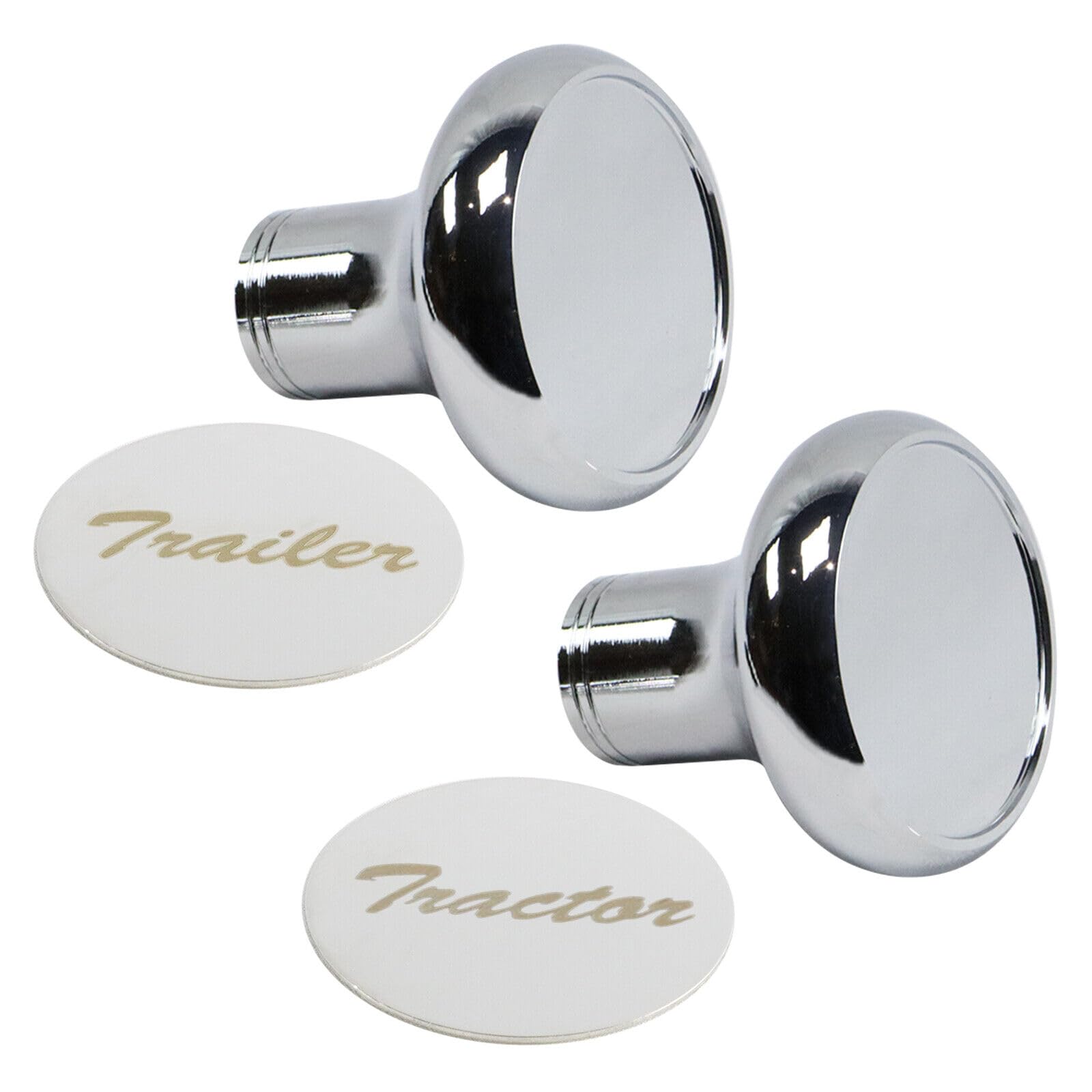 LOSTAR air valve knob front view showing chrome finish and tractor trailer plaques — durable upgrade