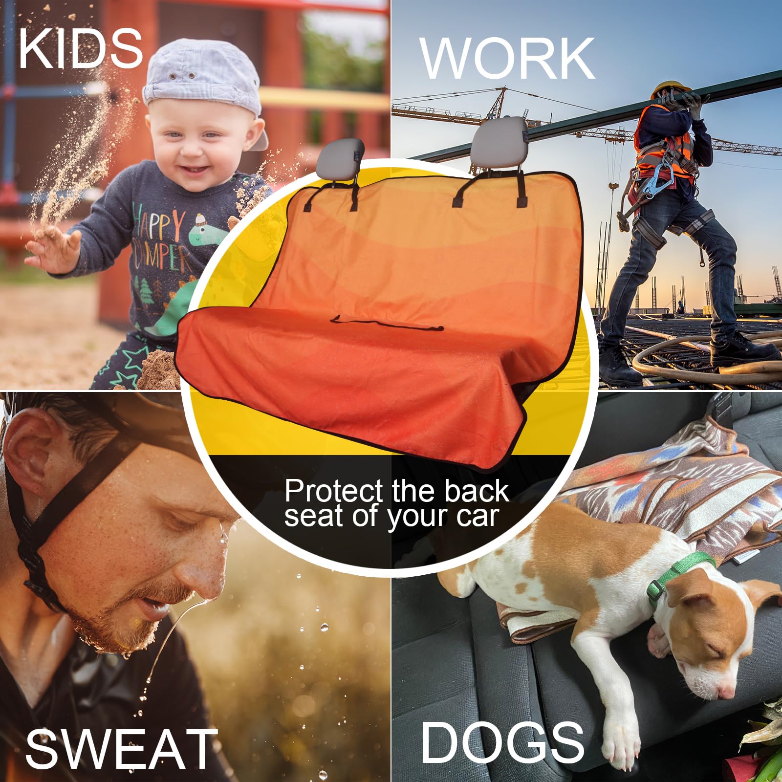 LoyaGour dog sitting on cover illustrating pet hair and mud protection