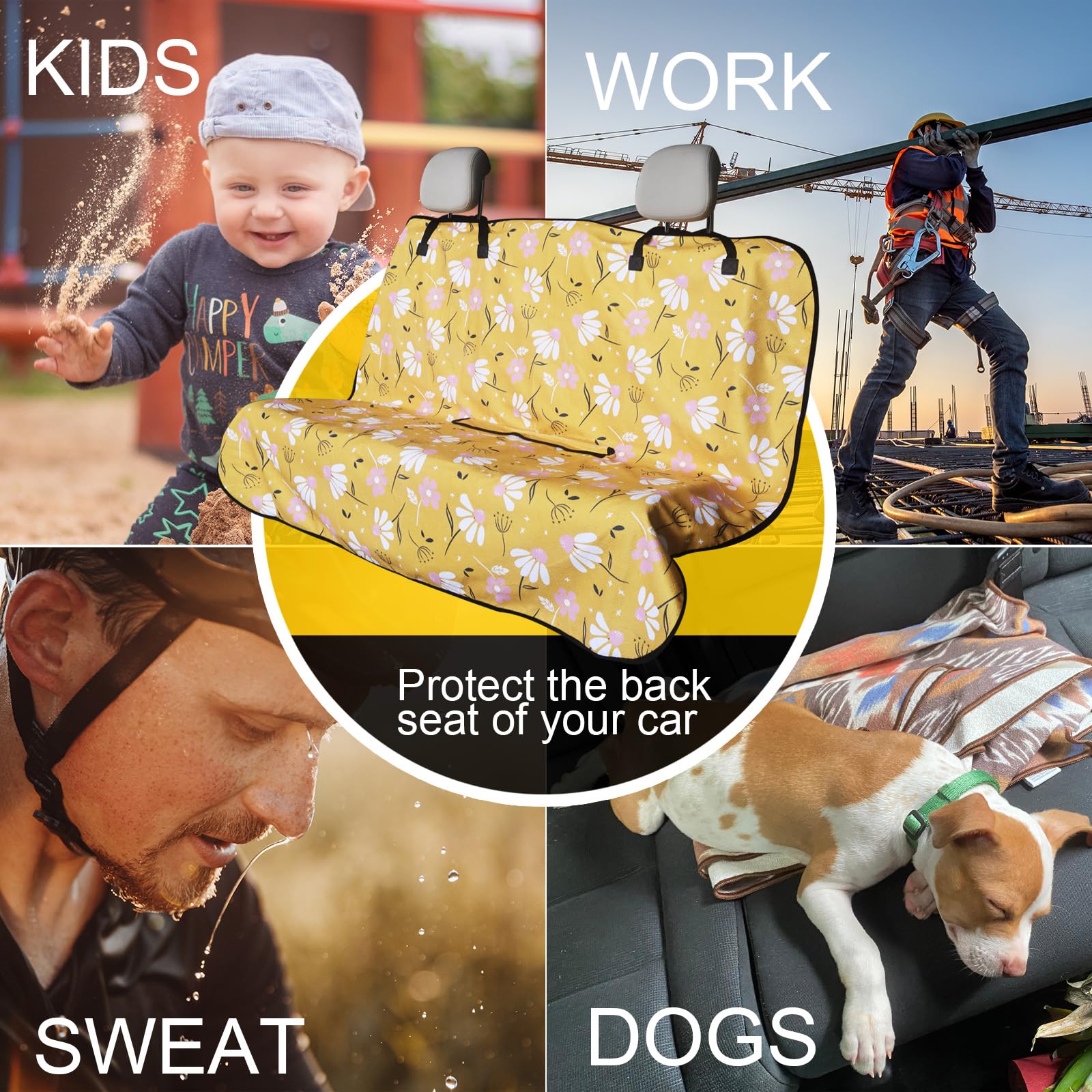 LoyaGour with dog on seat cover showing pet-friendly durability