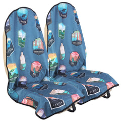 LoyaGour front seat cover with National Parks print protects seats from sweat