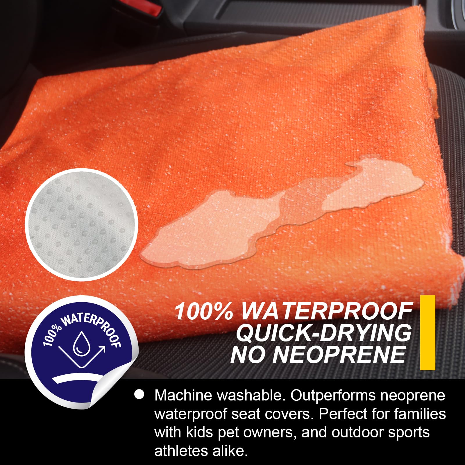 LoyaGour visible waterproof layer protecting seats from moisture