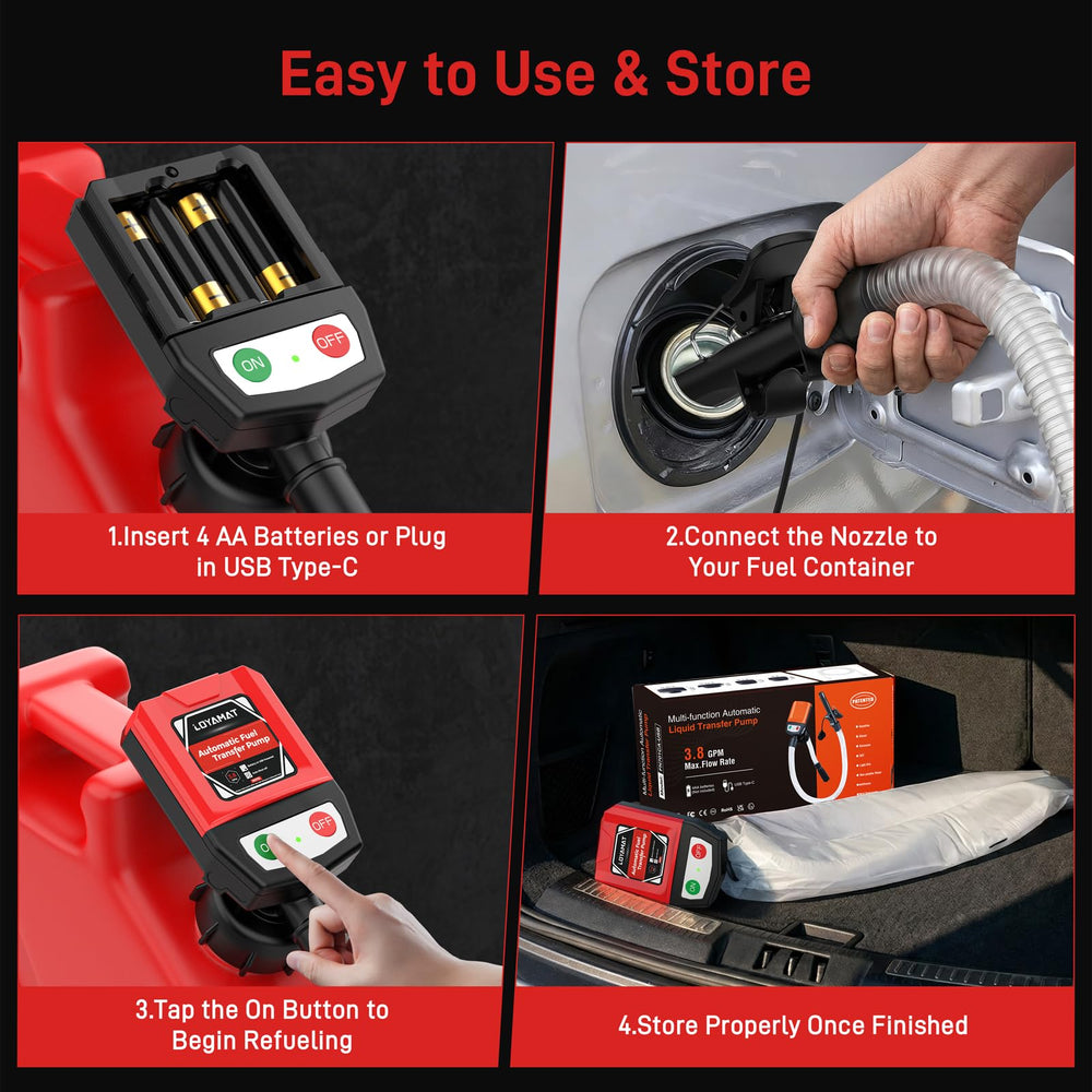 LOYAMAT pump held in hand showing scale and easy transport benefit