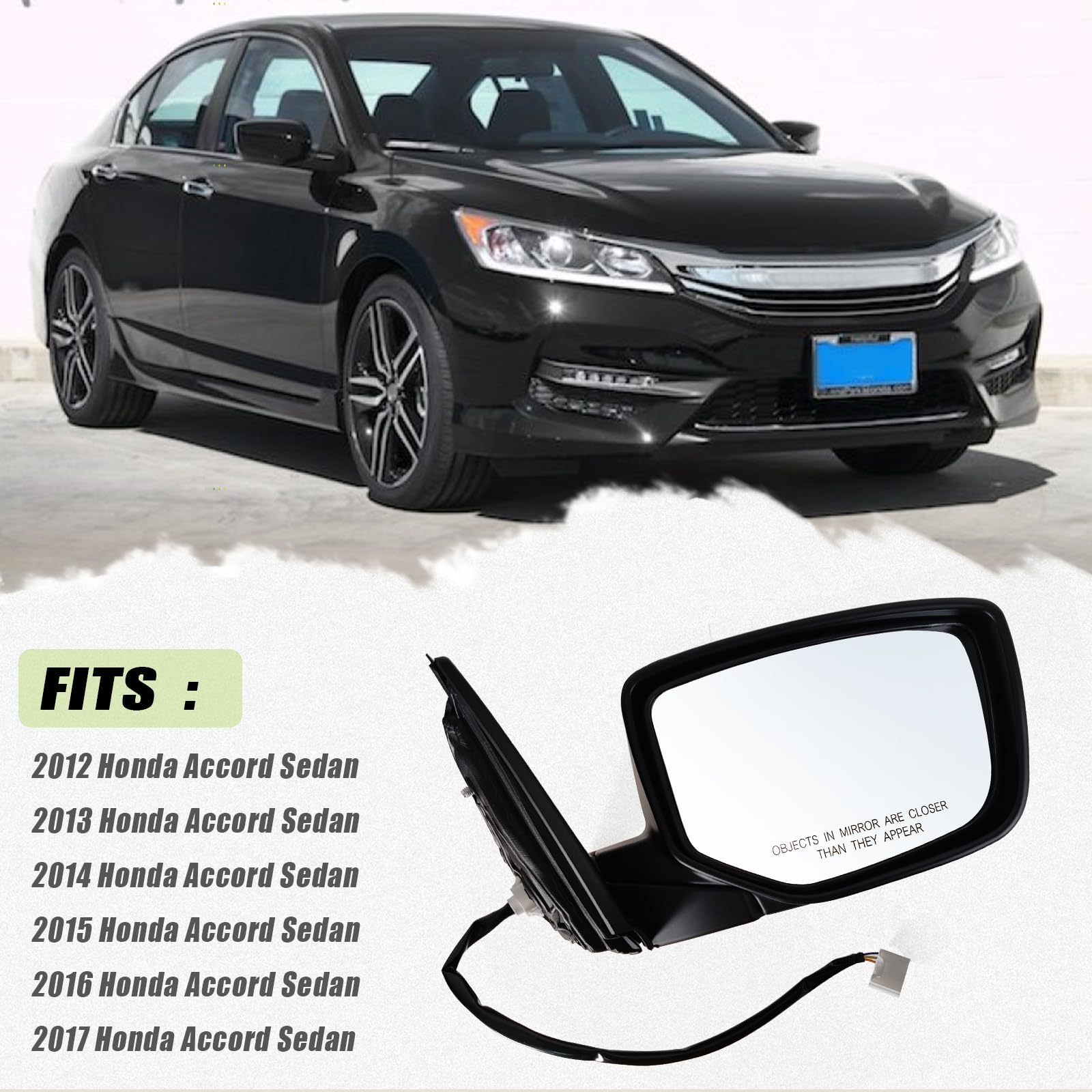 Lqito mirror installed on Honda Accord demonstrating restored appearance
