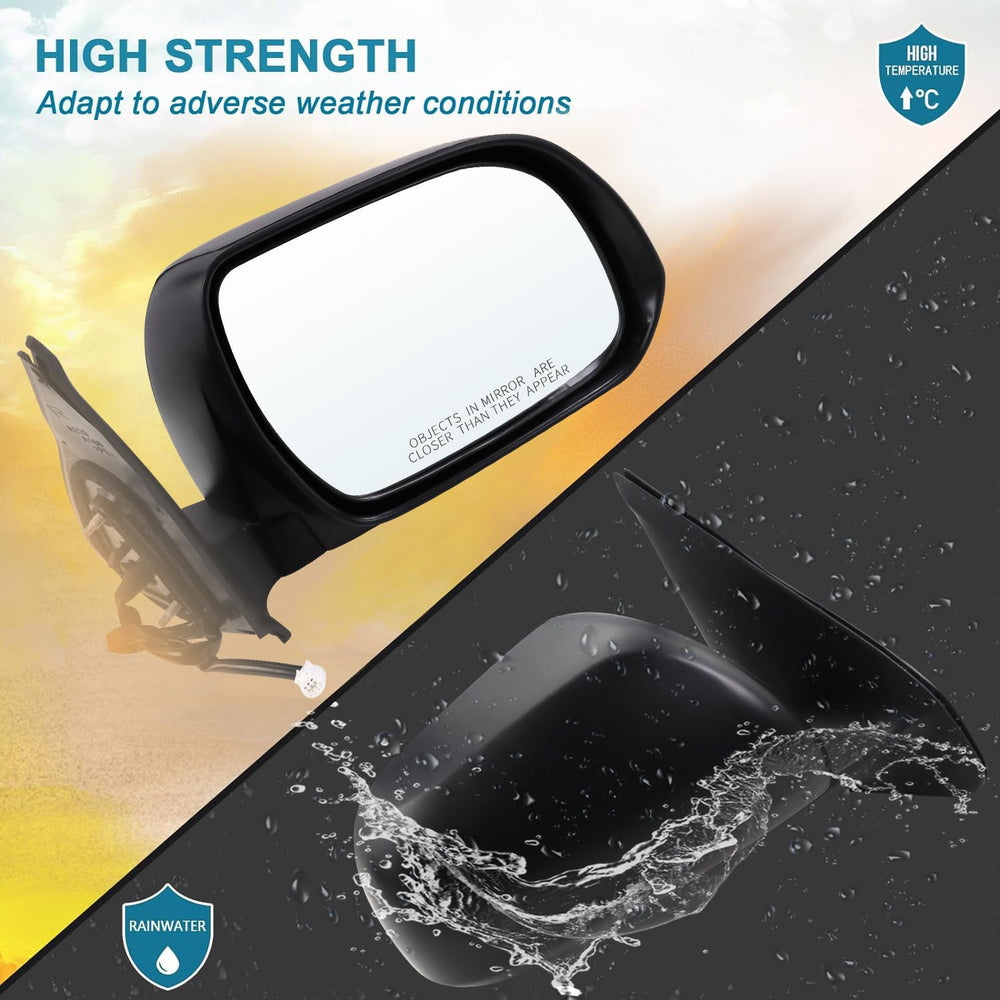 Lqito mirror housing detail highlighting PA66-GF30 durability