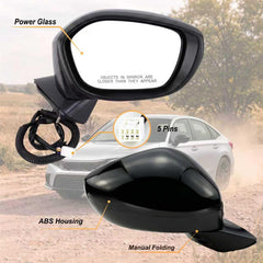 Lqito passenger mirror side profile displaying manual fold housing for durability benefit