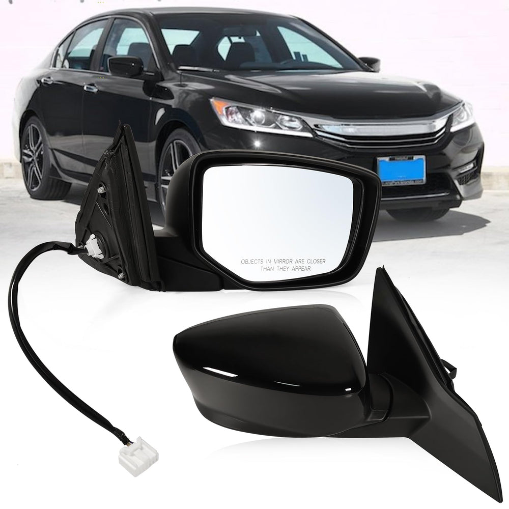 Lqito right passenger mirror front view showing match black finish and correct fit