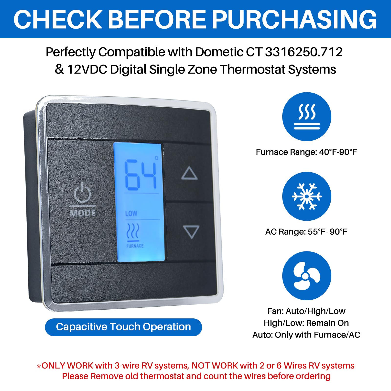 Lrichy blue backlight display ensuring clear temperature reading at night