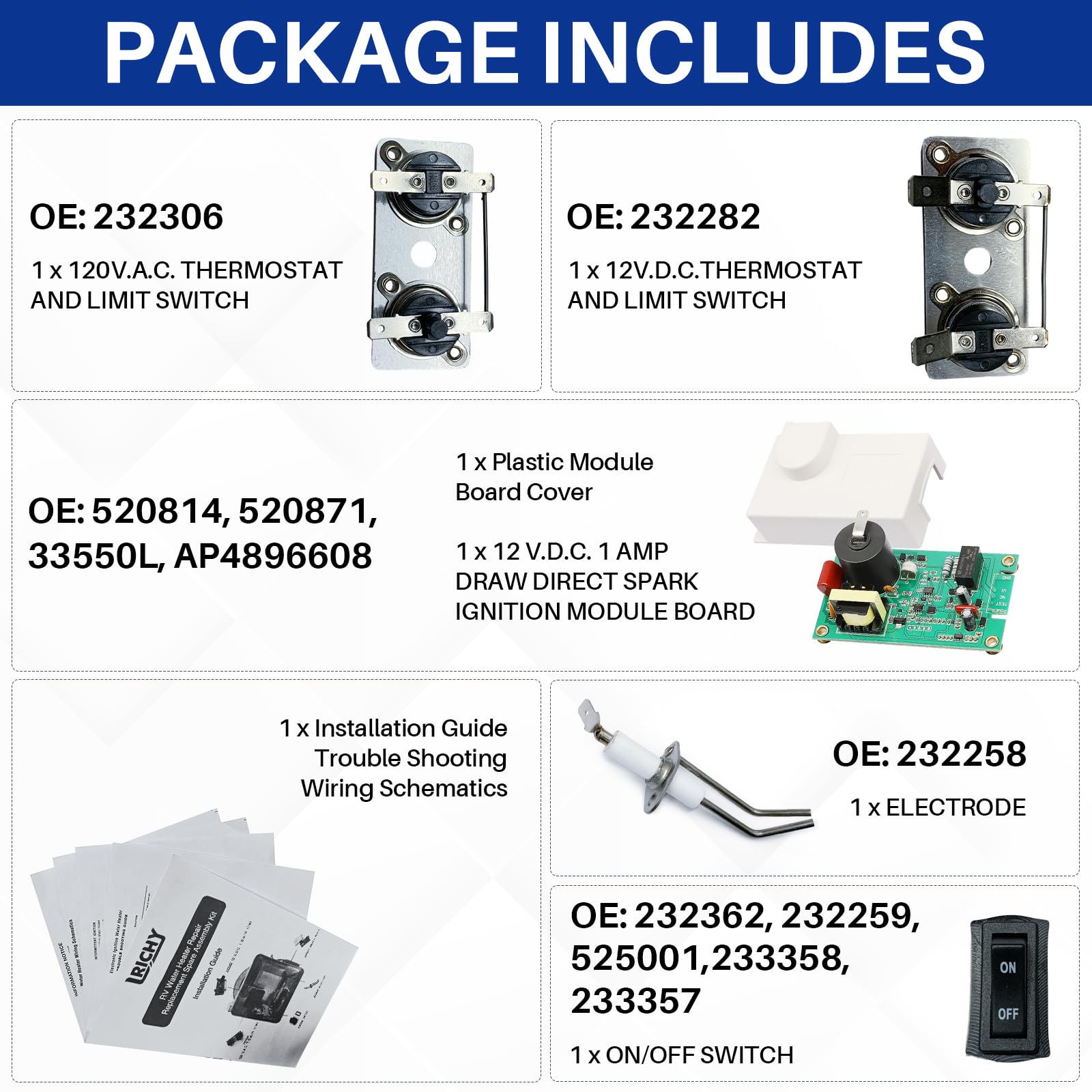 Lrichy electric element switch detail improving electric heating reliability
