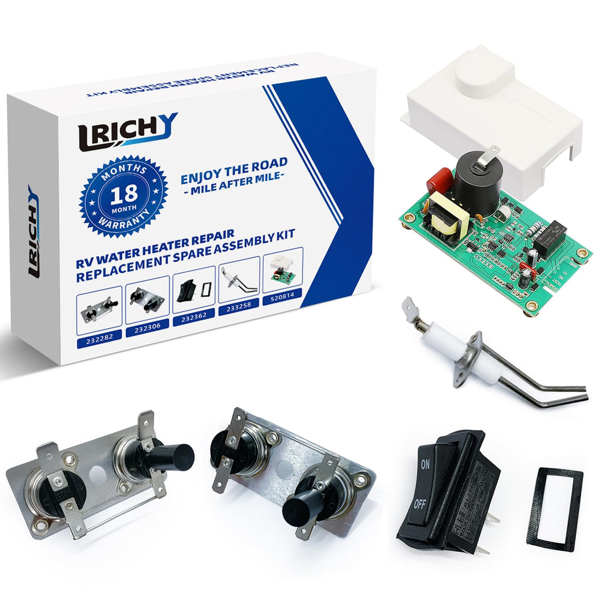 Lrichy kit front view showing all replacement parts and benefit of readiness