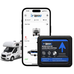 Lrichy front-mounted device on RV showing neat installation and stable measurements