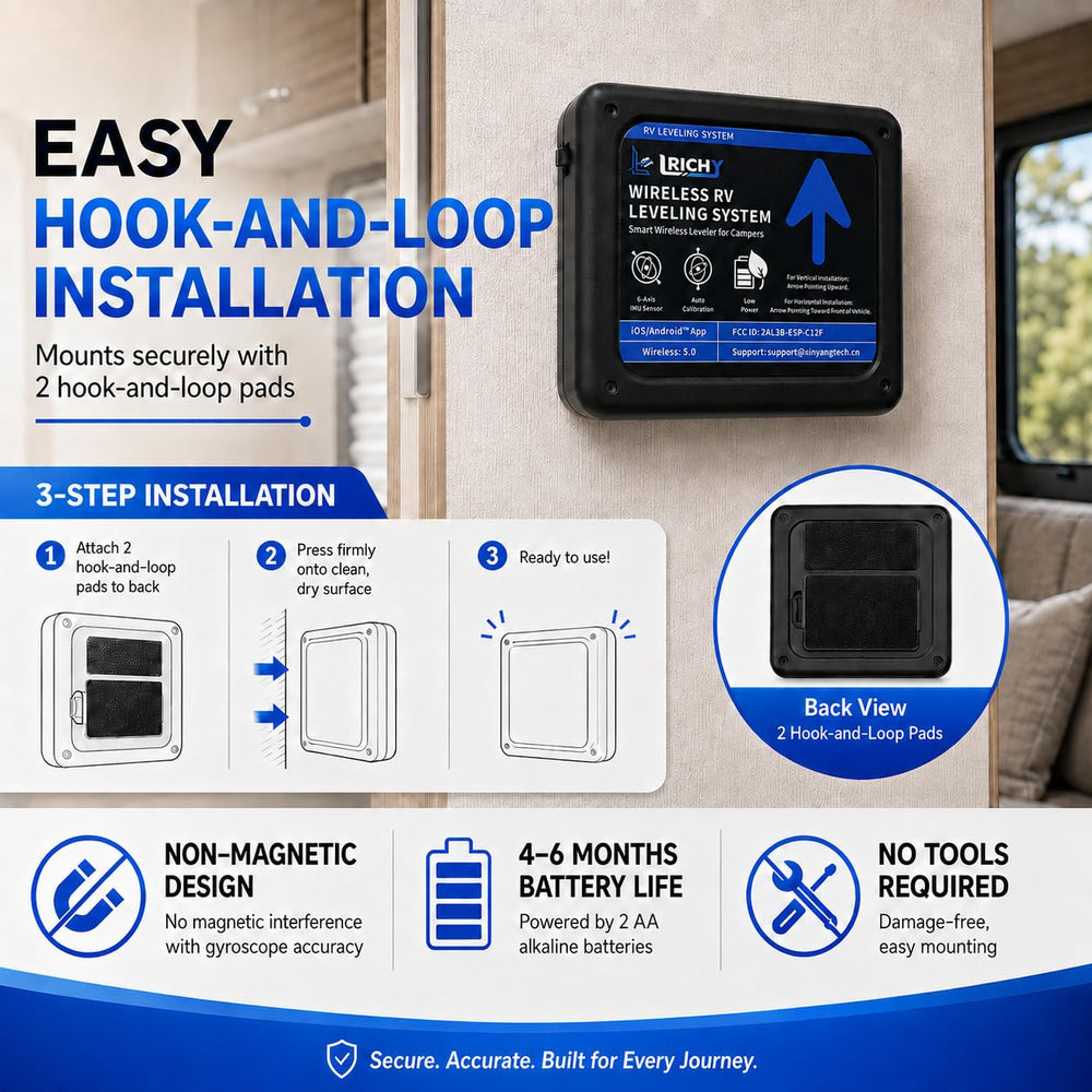 Lrichy in-use while single person levels trailer faster and with confidence