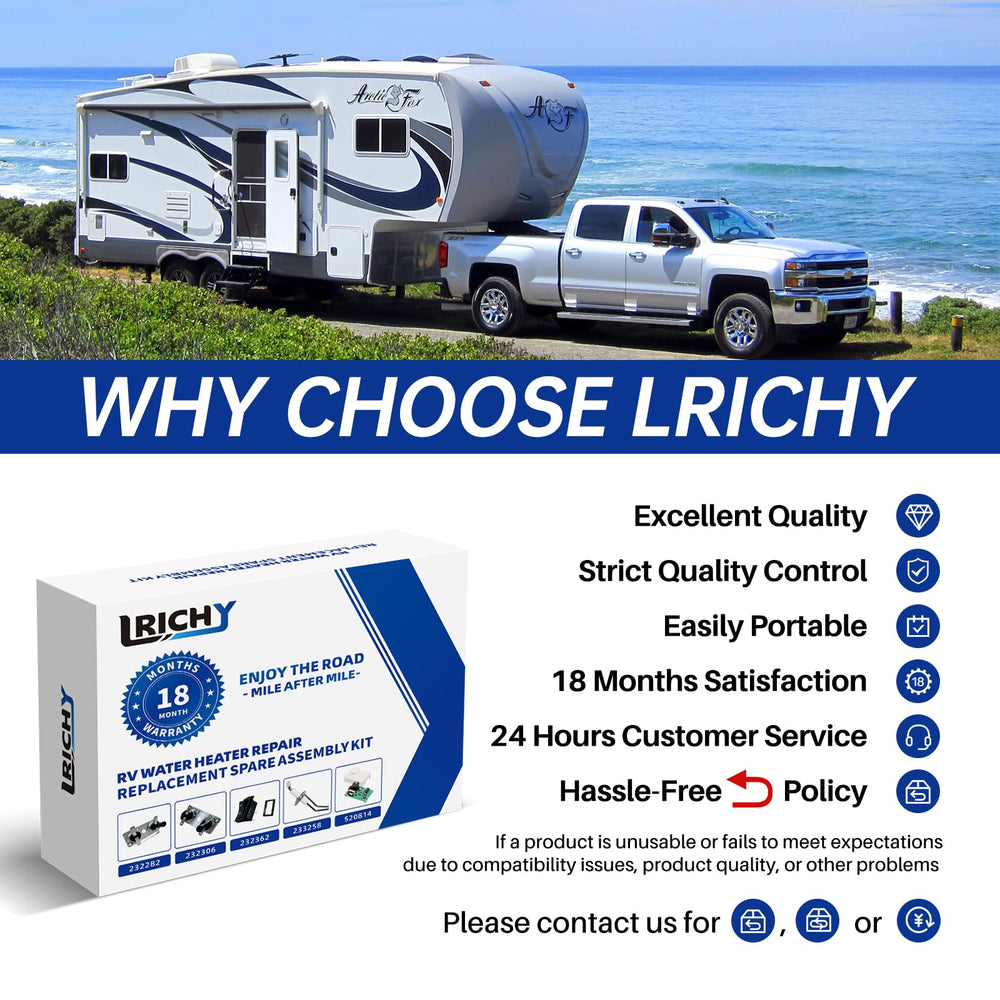 Lrichy parts installed in Suburban RV water heater restoring hot water