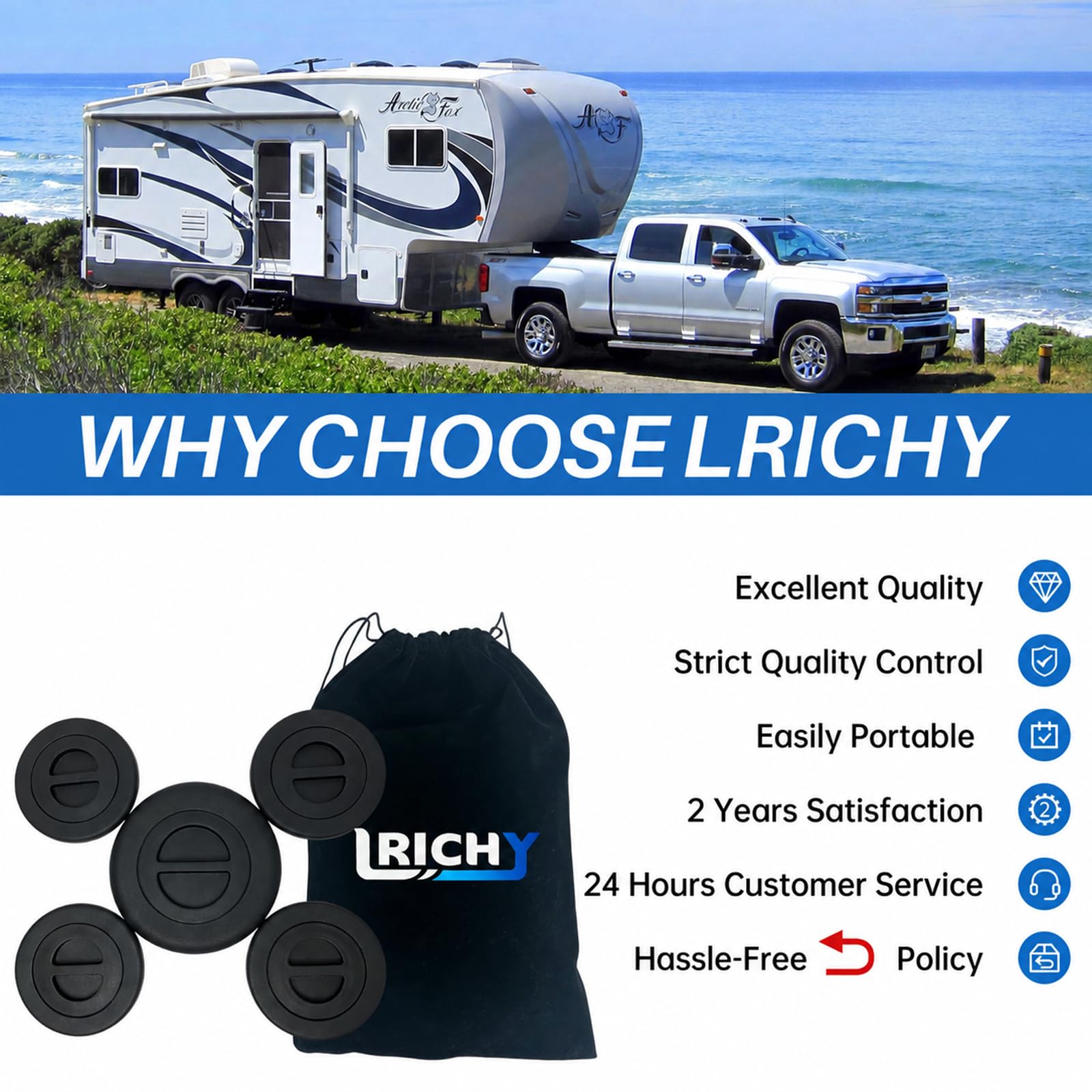 Lrichy lifestyle shot of truck bed ready for towing showing tidy appearance benefit
