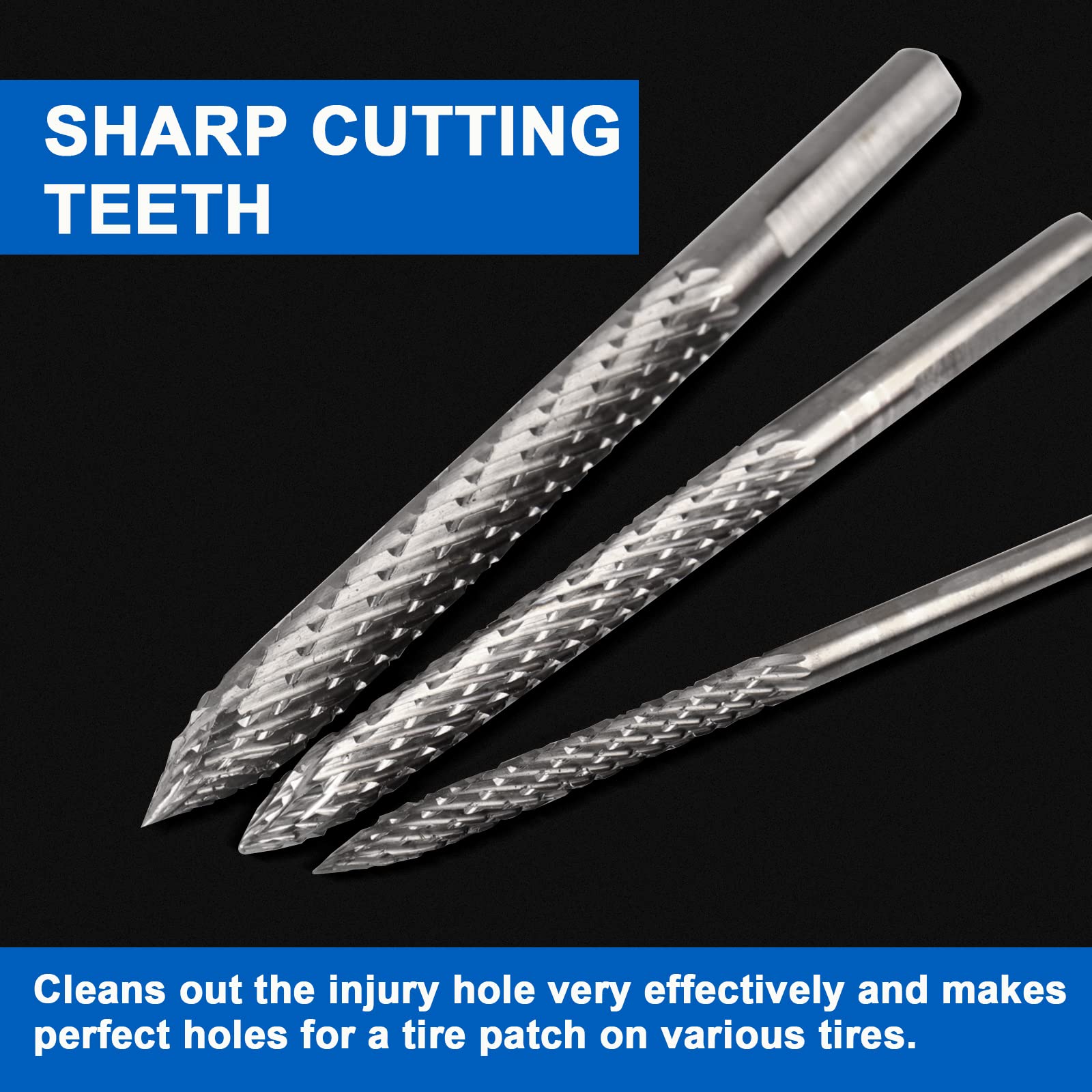 LSTOPGO three reamer bits side-by-side demonstrating 3mm 4.5mm 6mm options
