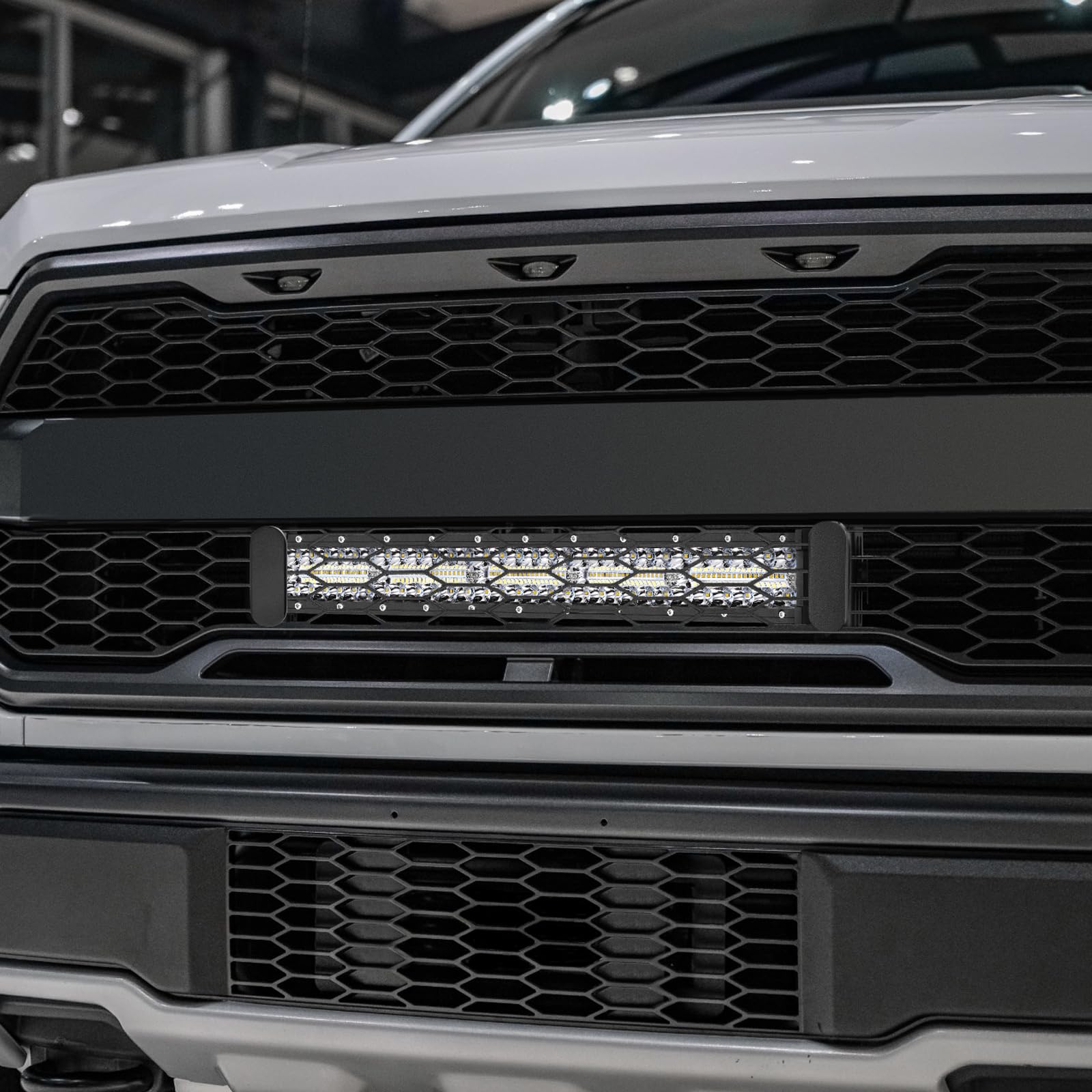 LTEODCHEW 30-inch LED bar hidden behind grille illustrating stealth mount