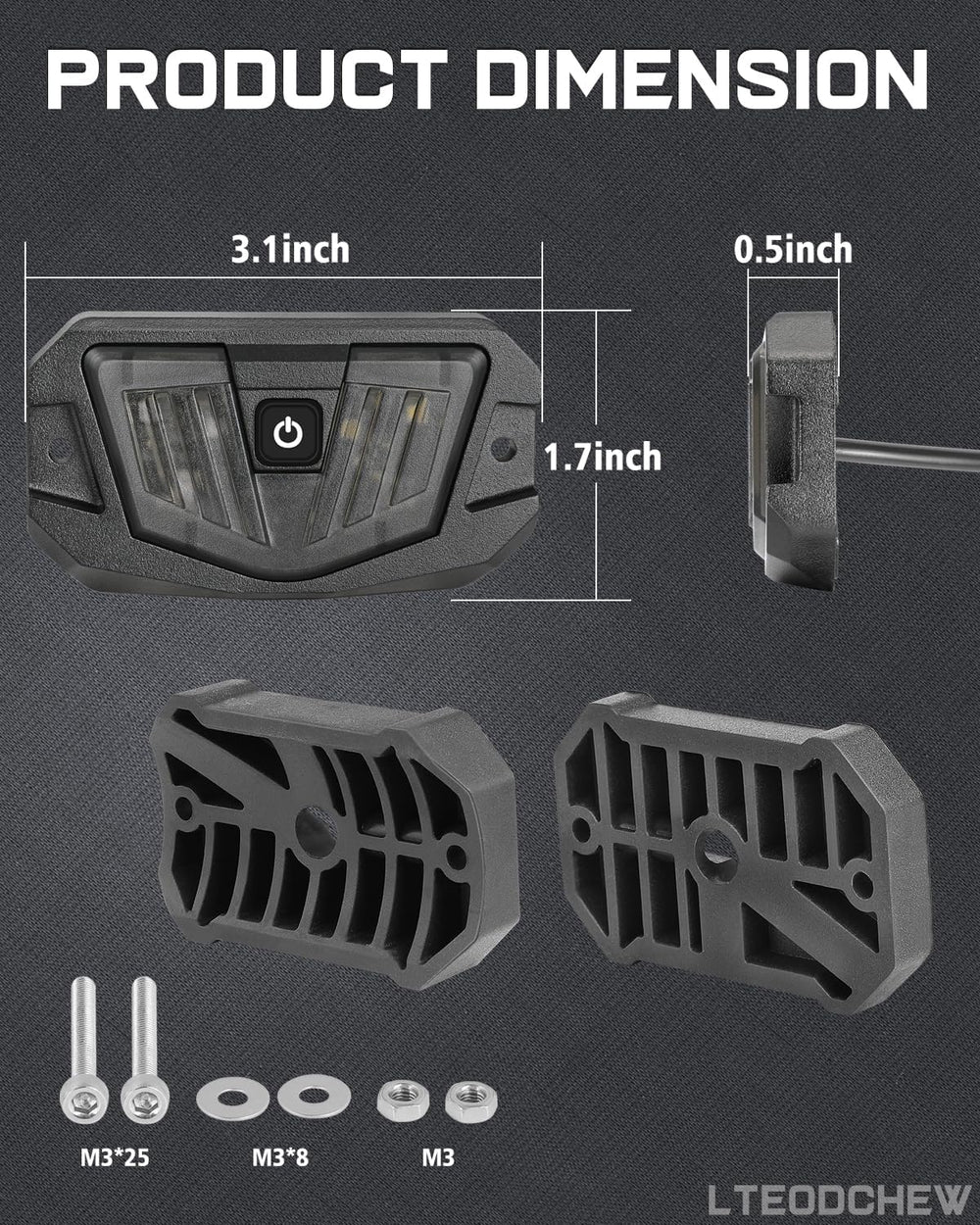 LTEODCHEW V-Pro lighting a truck bed to show wide coverage and improved visibility