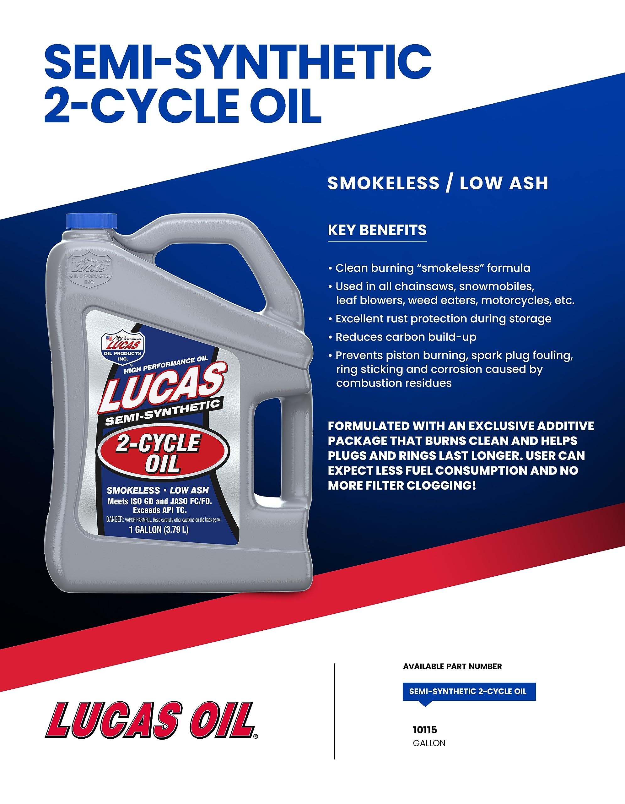 Lucas Oil 10115 used with a chainsaw showing cleaner operation
