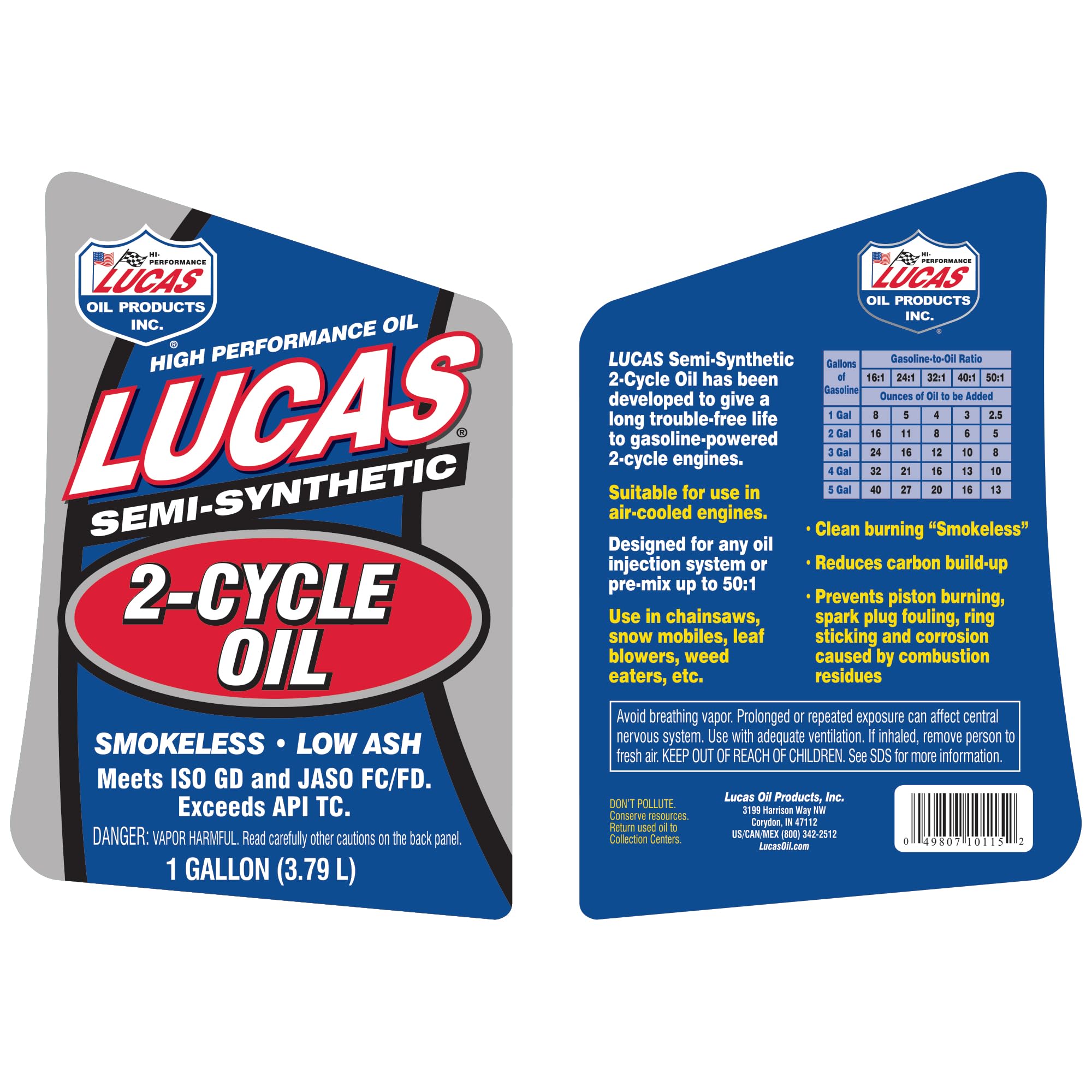Lucas Oil 10115 pouring into gasoline mix to show compatibility