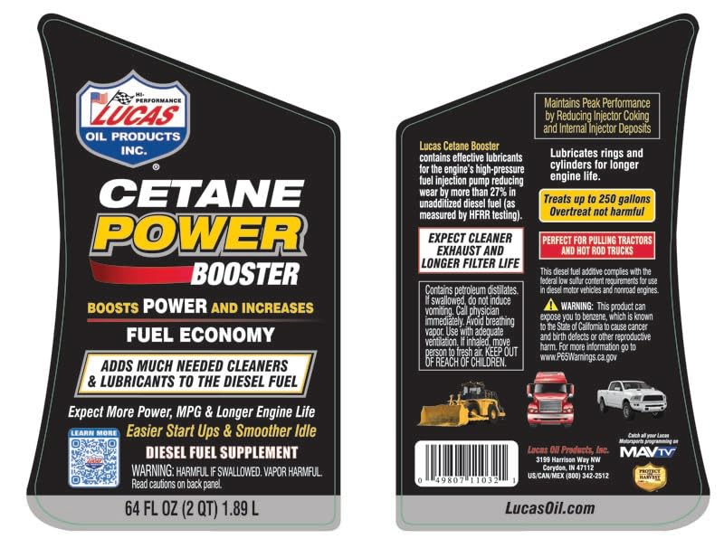 Lucas Oil bottle next to a gallon jug showing 64oz size and value benefit
