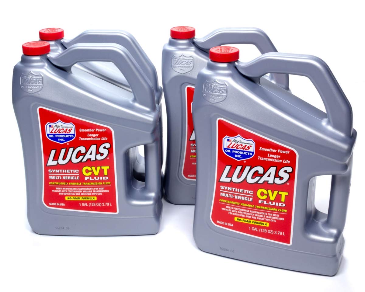 Lucas Oil 1 gallon CVT front label showing product and benefits