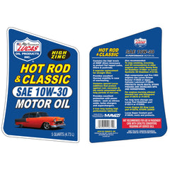 Lucas Oil close-up label highlighting zinc and molybdenum additives