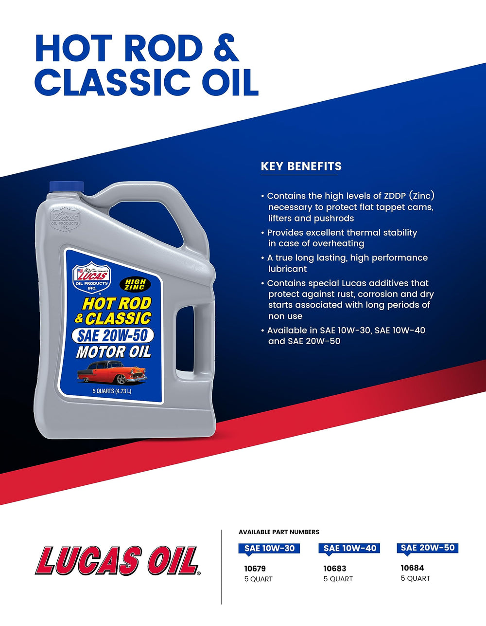 Lucas Oil applied during maintenance of a classic car engine