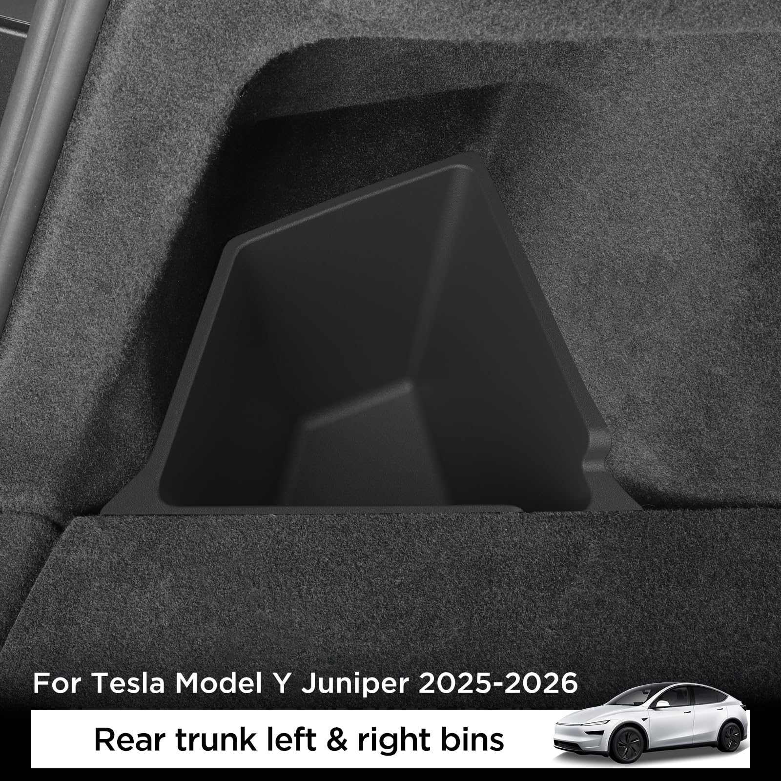 LUCKEASY installed left corner in Model Y Juniper trunk for neater cargo organization