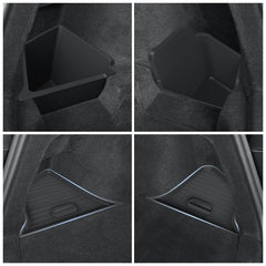 LUCKEASY right corner bin with lid open showing easy access and secure storage