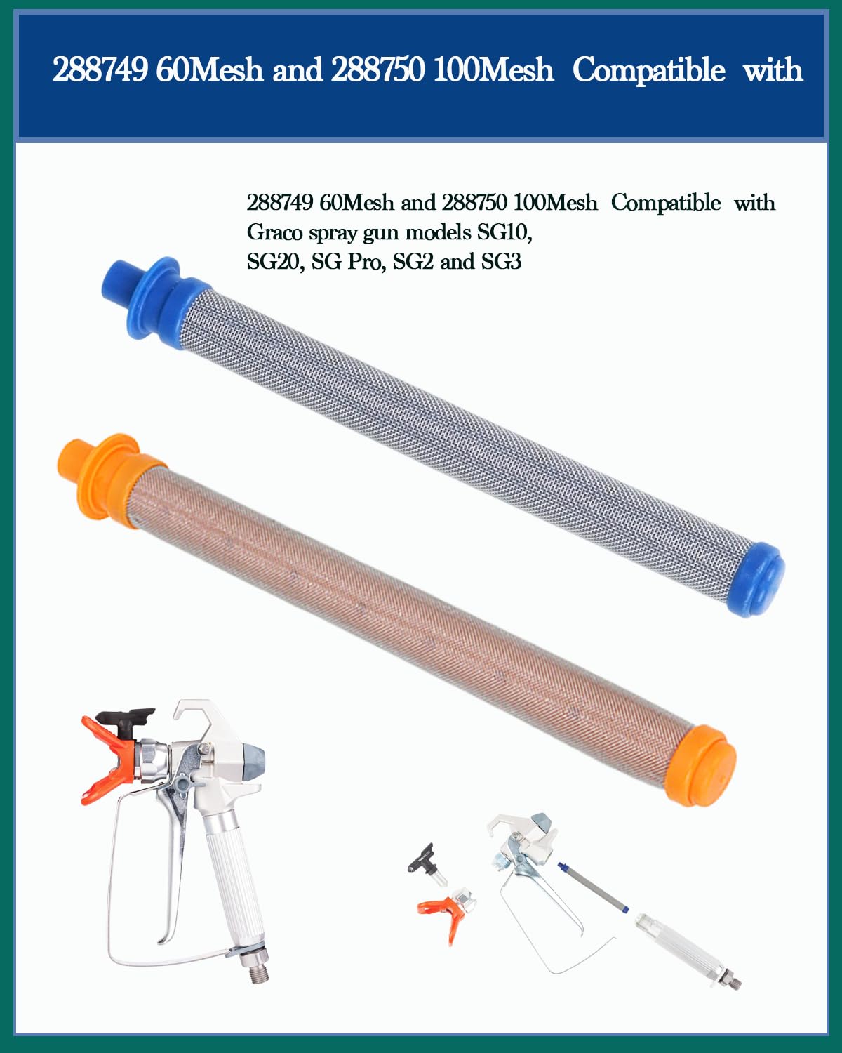 LUCKXUANYUAN filters installed on a Graco sprayer demonstrating quick replacement benefit