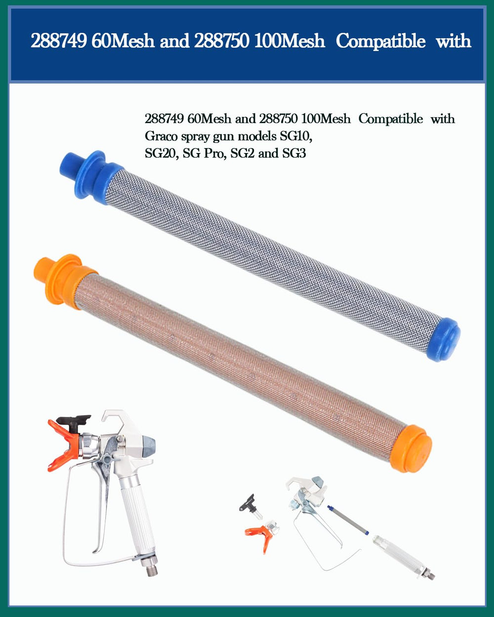 LUCKXUANYUAN filters installed on a Graco sprayer demonstrating quick replacement benefit