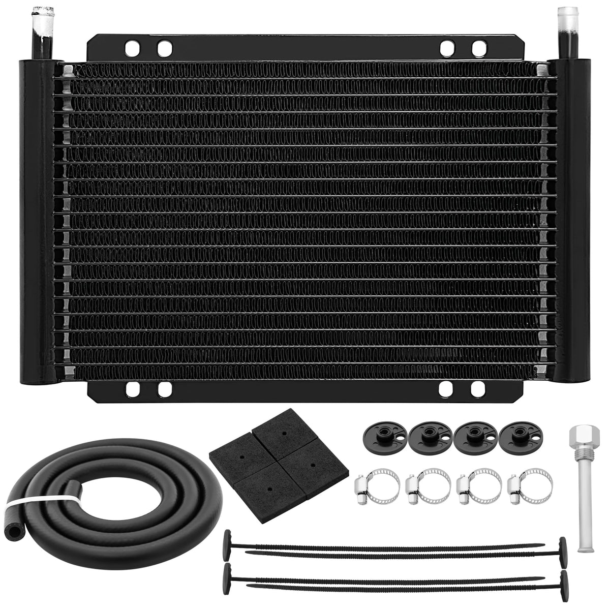 LuckySlycyc front view of transmission cooler showing compact design and improved cooling