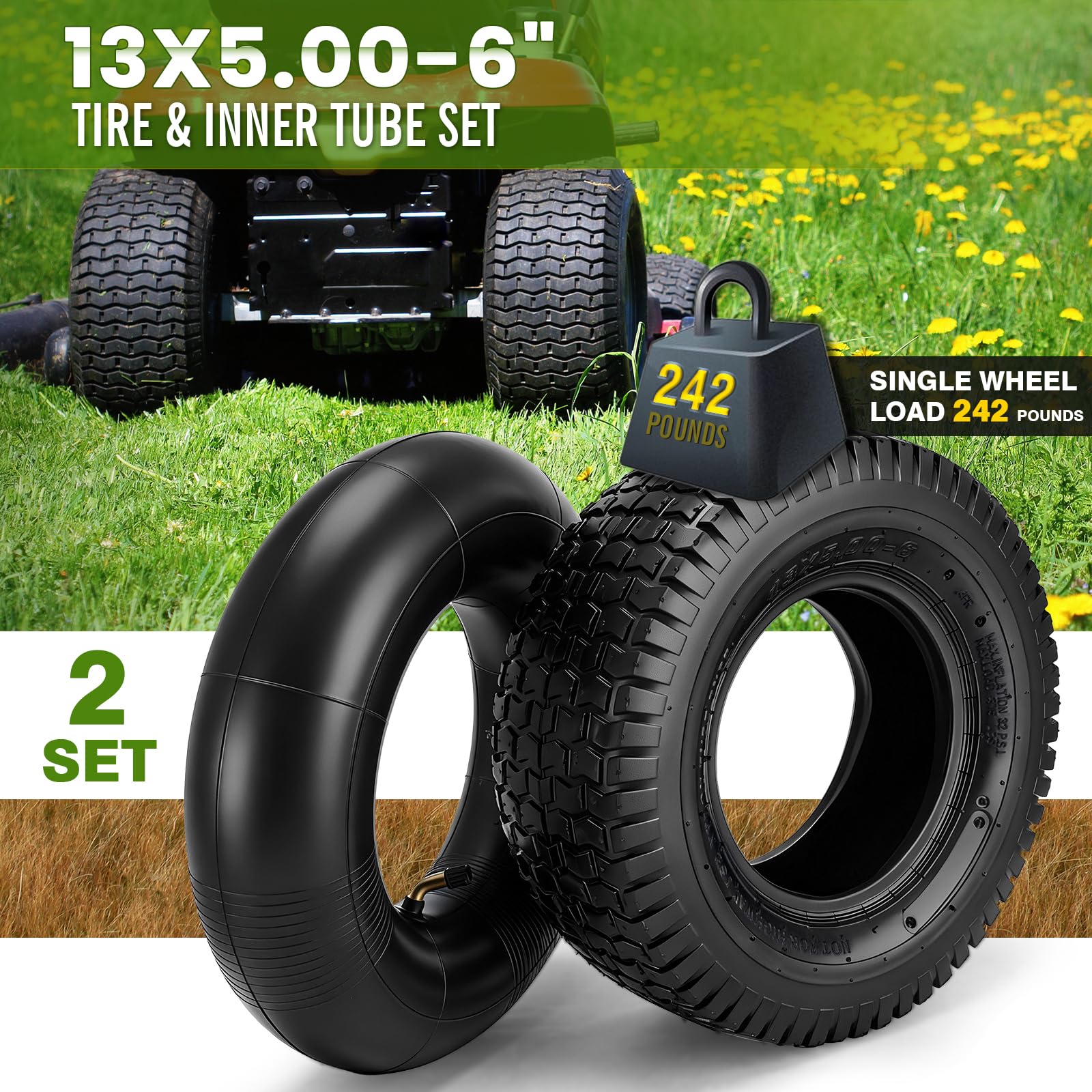 LuckySlycyc tire next to toolbox showing compact size and ease