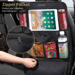 LUCMO bottle holder and small pouch securing beverages and accessories during travel