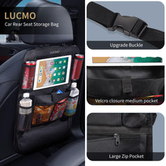 LUCMO close-up of clear touchscreen tablet pocket protecting device and enabling use