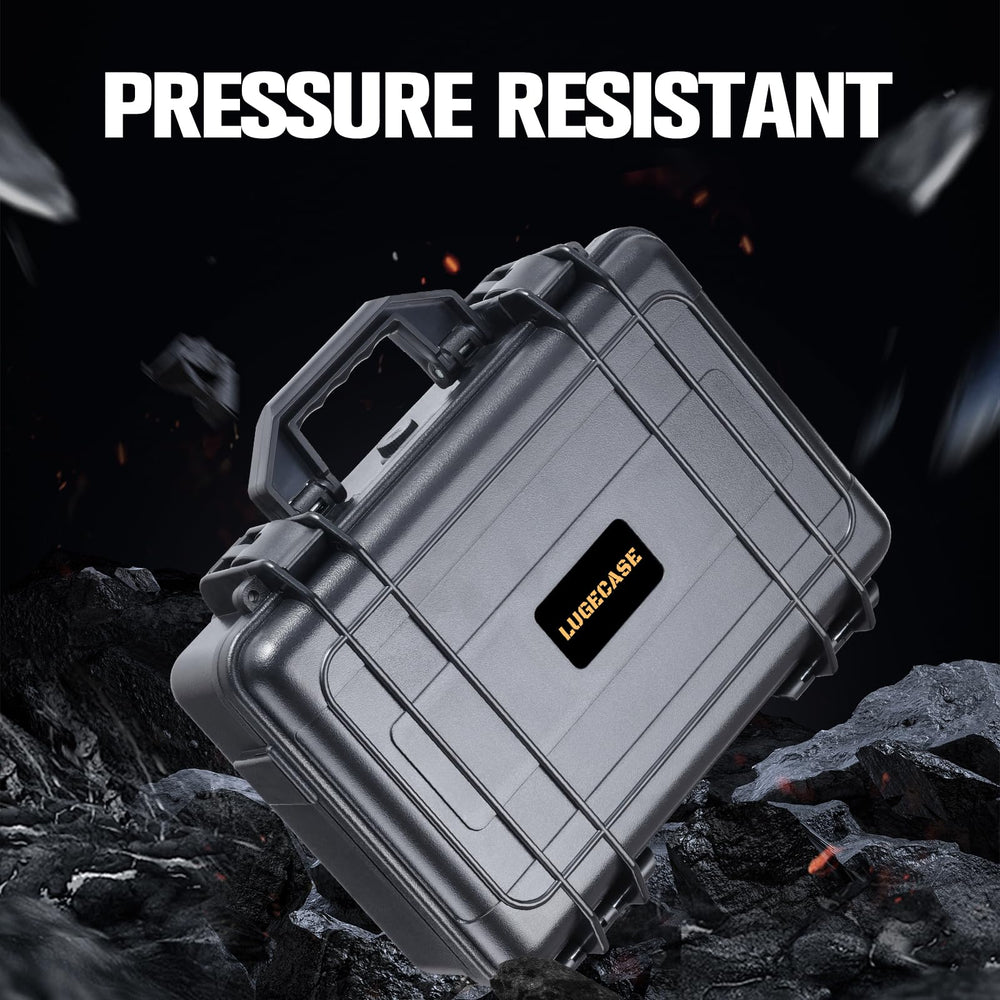 LUGECASE textured shell and zipper close-up showing protective durability