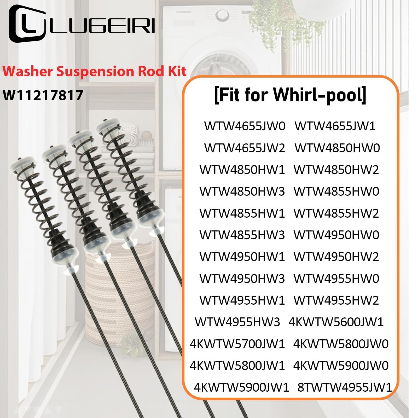 LUGEIRI view of suspension rod installed through washer access for stability benefit