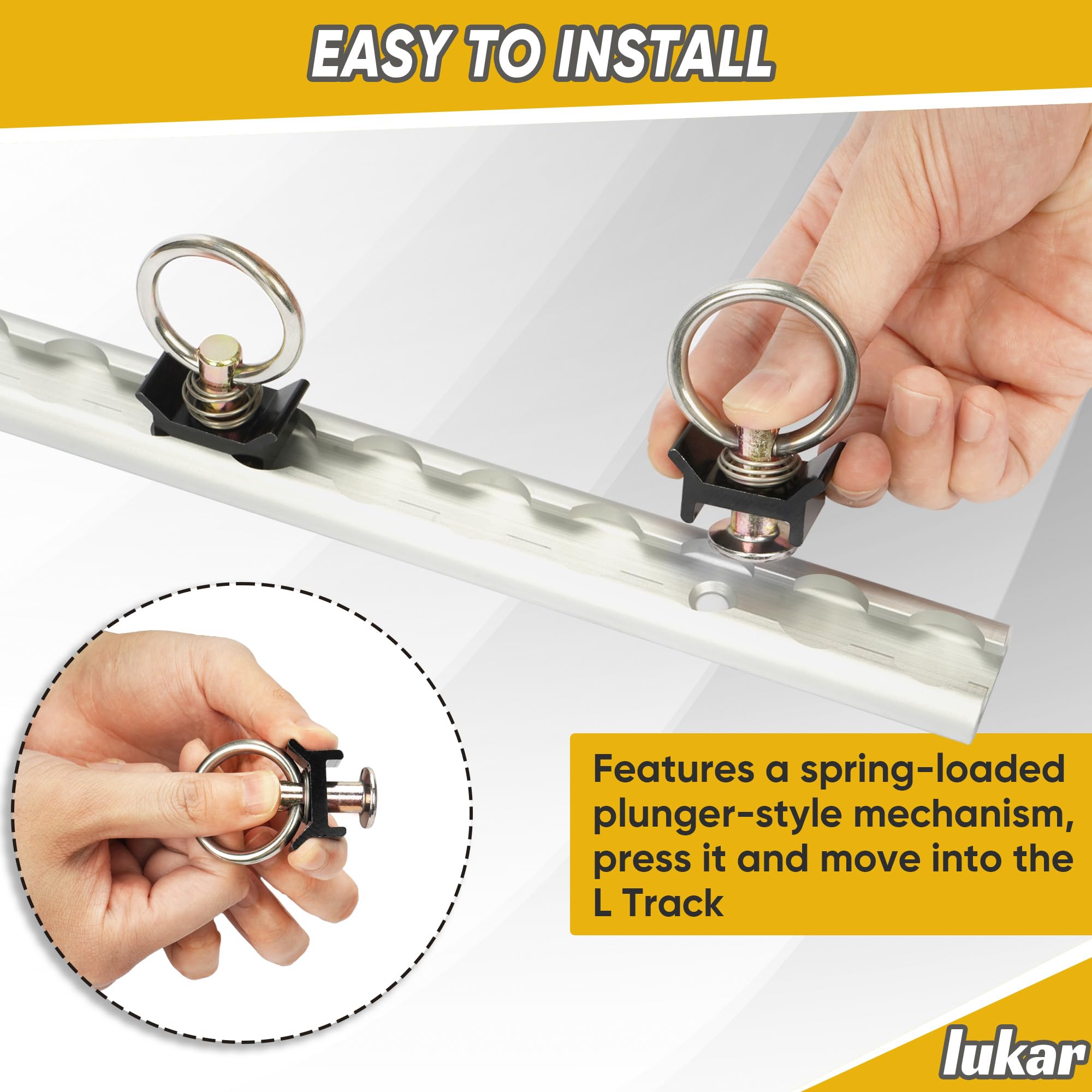 lukar side profile showing zinc-plated stud and aluminum base strength