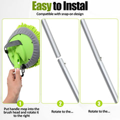 LUKCOZMO swivel head rotated 90 degrees for angled cleaning benefit