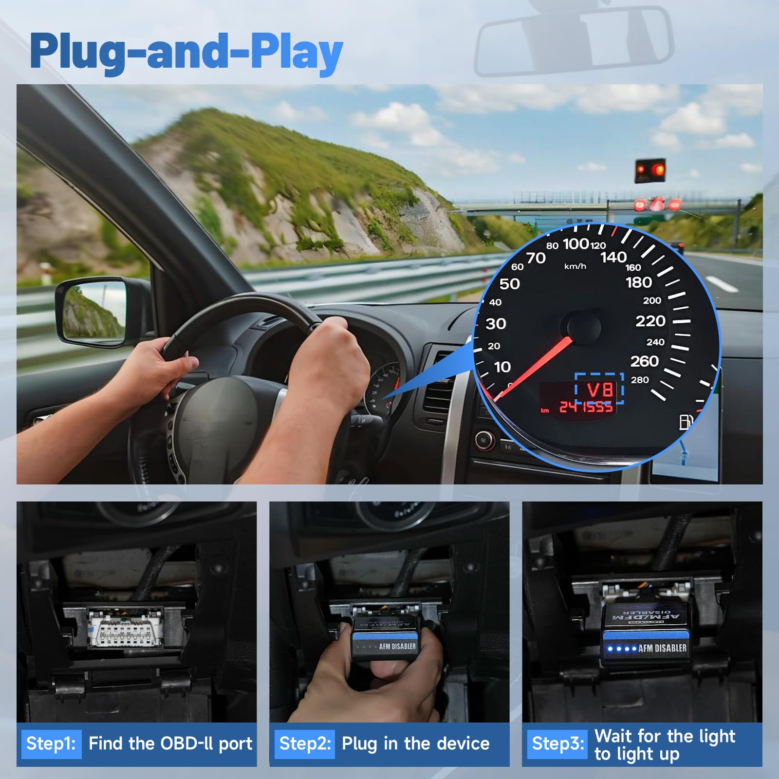 Truck on road with LUKYUCHA in use suggesting improved throttle response and driving smoothness