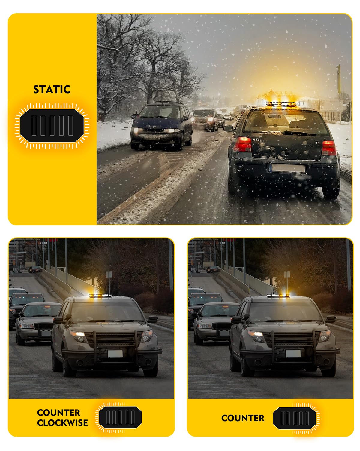 LUMENIX installed on snowplow roof illustrating easy mount and on-site visibility