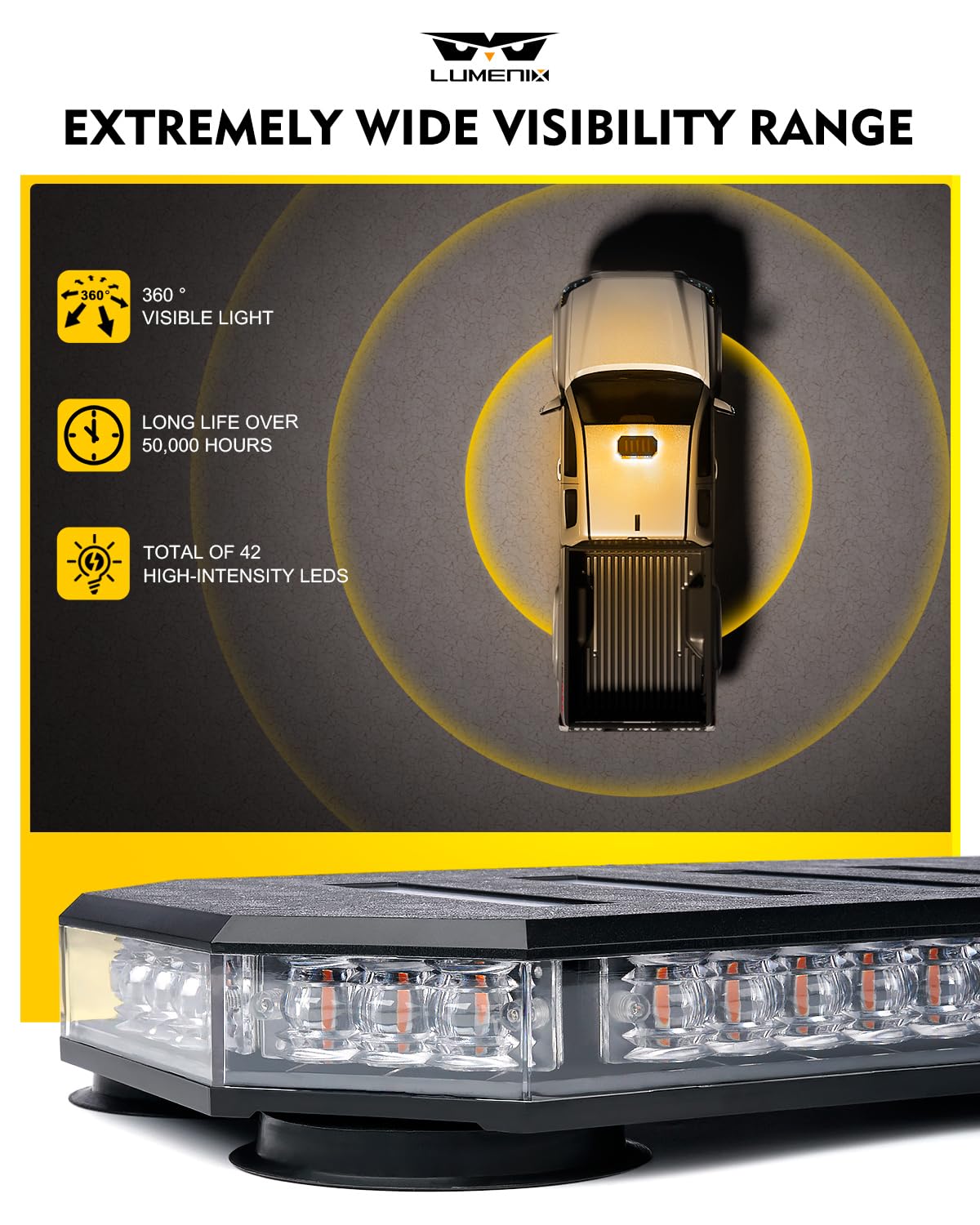 LUMENIX magnetic base underside view demonstrating strong adhesion and paint protection
