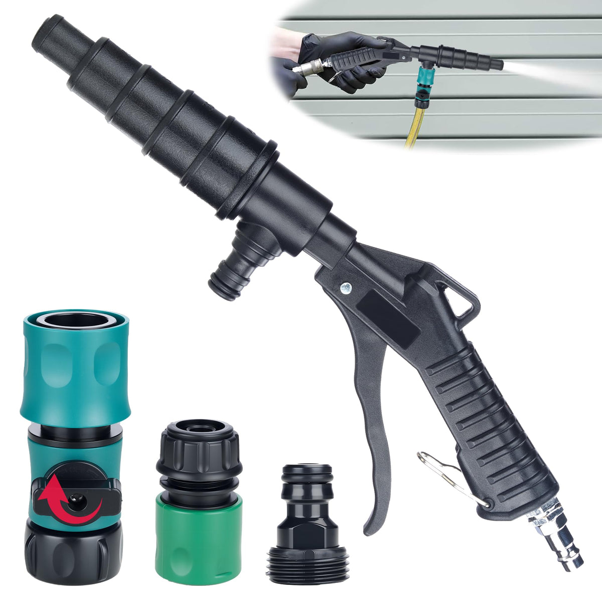 LURKA flush gun front view showing kit and durable construction for reliable flushing