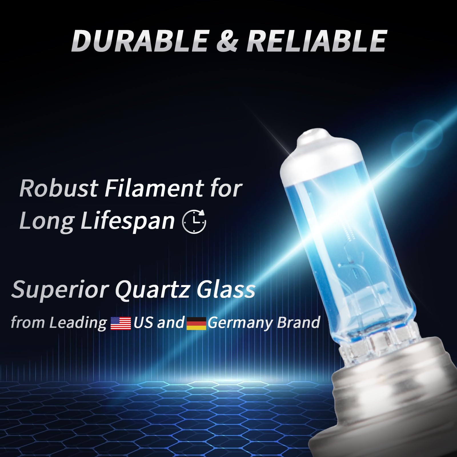 LUVALON bulb close-up showing filament detail and durable construction for consistent light
