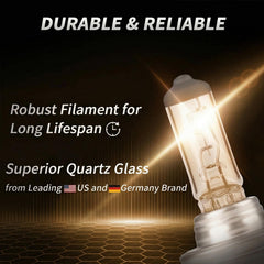 LUVALON close-up of H11 filament highlighting durable tungsten coil