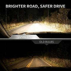 LUVALON H11 bulb installed in headlight showing plug-and-play fit