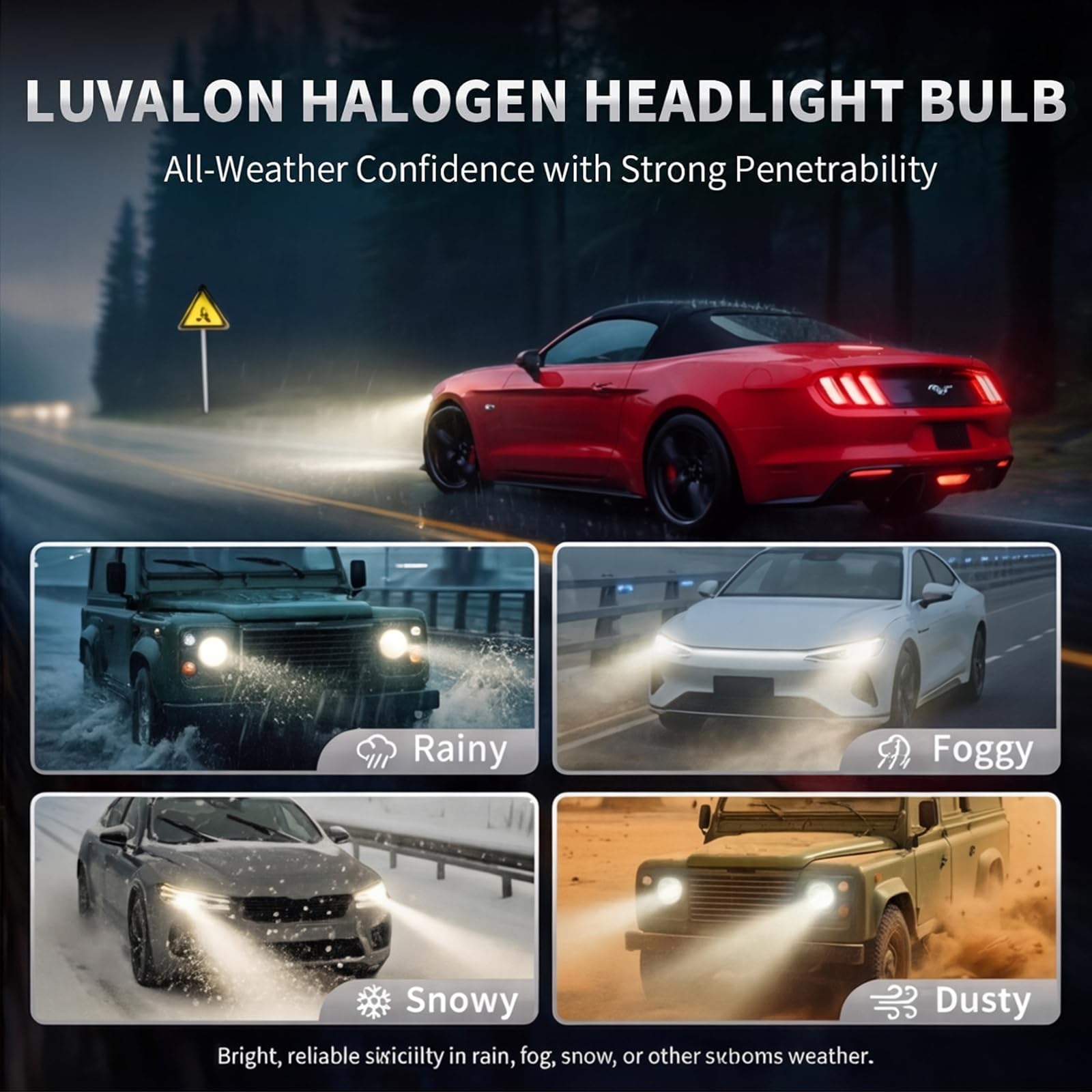 LUVALON car driving at night illustrating improved visibility benefits