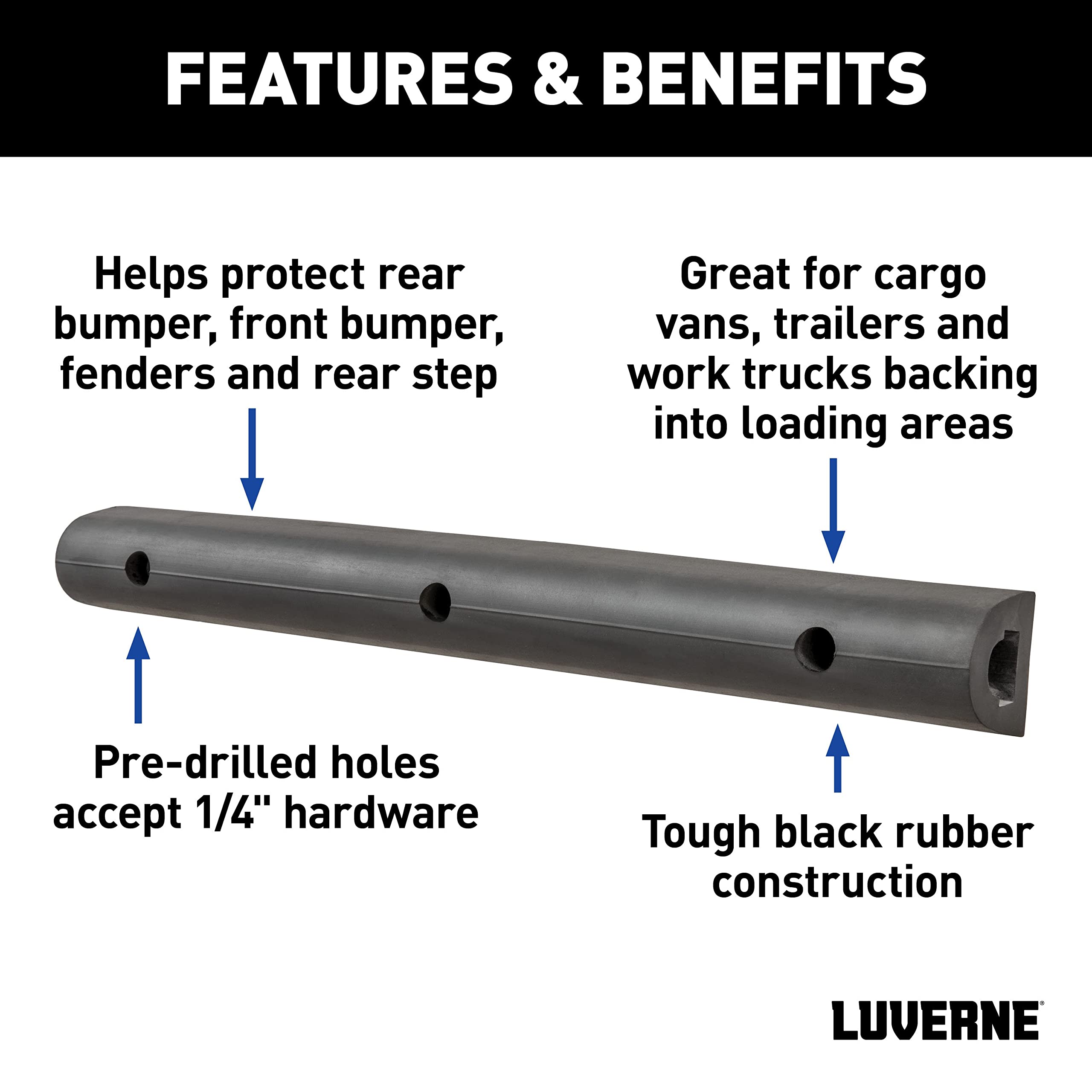 LUVERNE mounted on rear step in use protecting the vehicle during loading