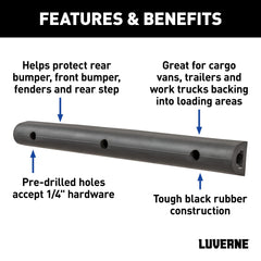 LUVERNE mounted on rear step in use protecting the vehicle during loading